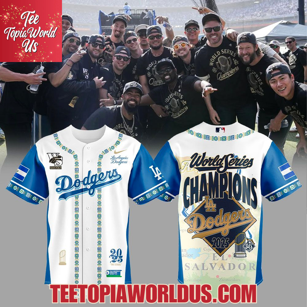 Dodgers 2025 World Series Champions Salvadoran Heritage Theme Jersey Dodgers 2025 World Series Champions Salvadoran Heritage Theme Jersey