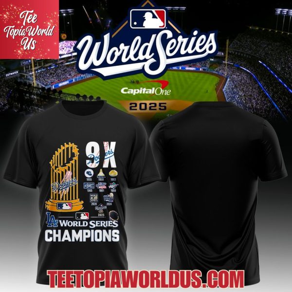 Los Angeles Dodgers 9 x World Series Champions T-Shirt