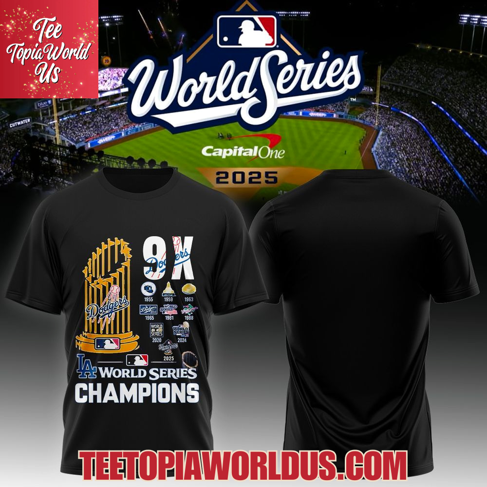 Los Angeles Dodgers 9 x World Series Champions T-Shirt Los Angeles Dodgers 9 x World Series Champions T-Shirt