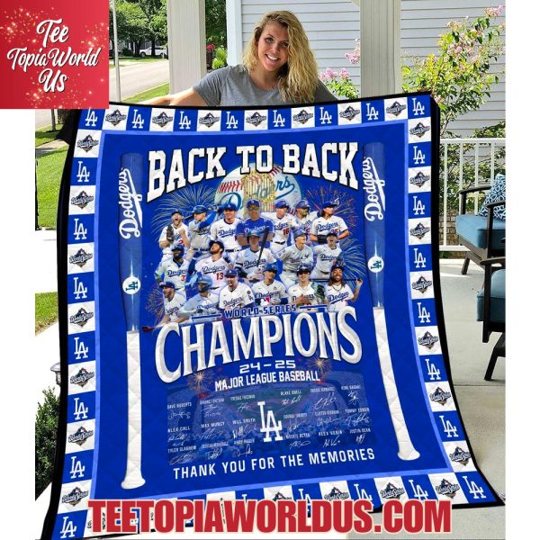 Los Angeles Dodgers Back To Back Wolrd Series Champions 2024 2025 Blanket