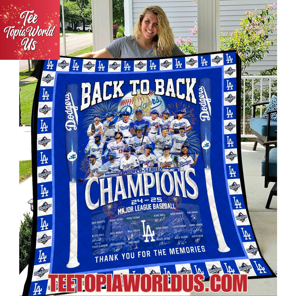 Los Angeles Dodgers Back To Back Wolrd Series Champions 2024 2025 Blanket Los Angeles Dodgers Back To Back Wolrd Series Champions 2024 2025 Blanket