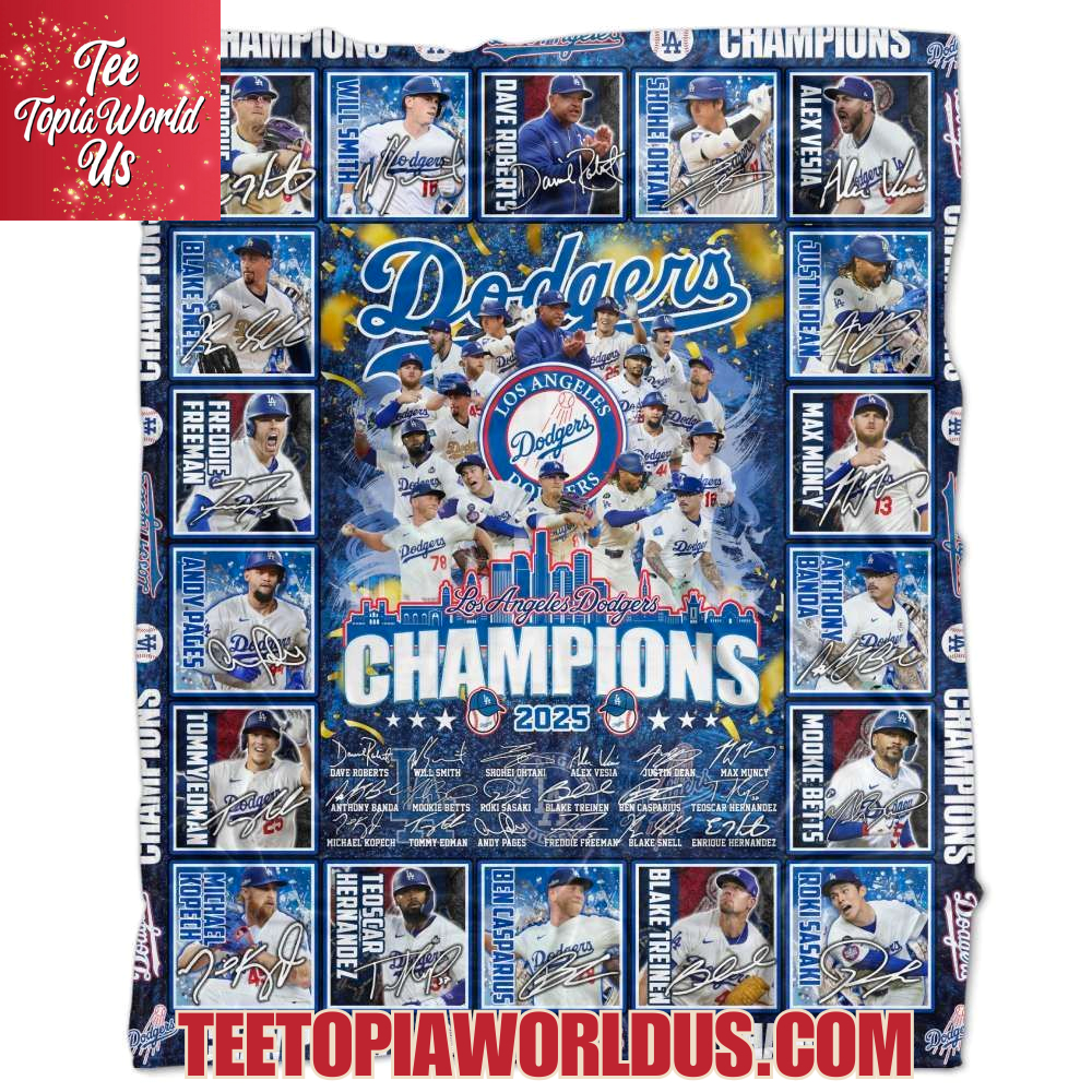 Los Angeles Dodgers Champions 2025 Blanket Los Angeles Dodgers Champions 2025 Blanket