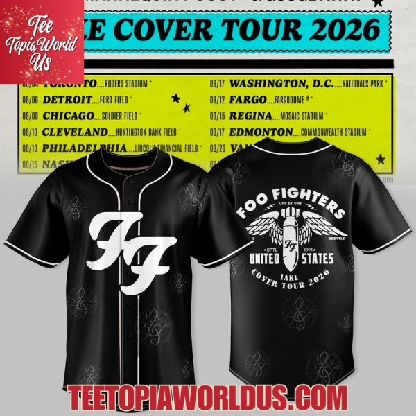 Rock the Stadiums Foo Fighters Take Cover Tour 2026 Jersey