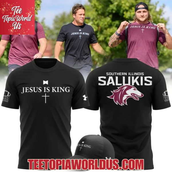 Saluki Football Jesus Is King T-Shirt, Hoodie – Black