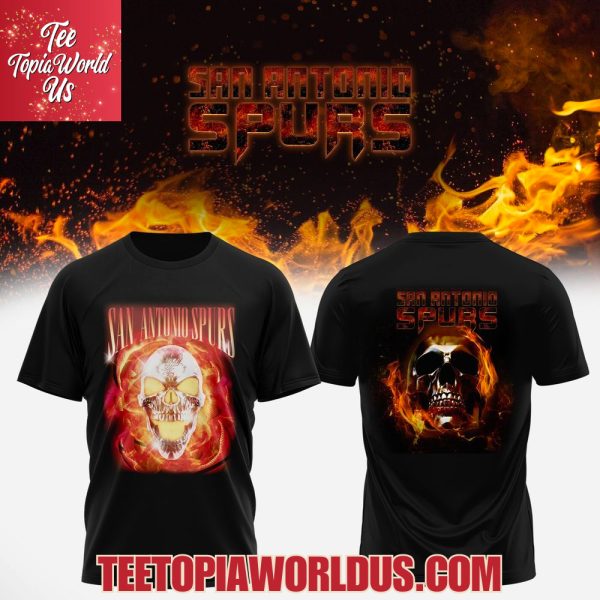 San Antonio Spurs Skull Fire Fanmade Streetwear for Real Fans T-Shirt