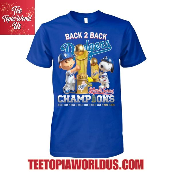 Snoopy x Dodgers 2025 World Series Champions T-Shirt