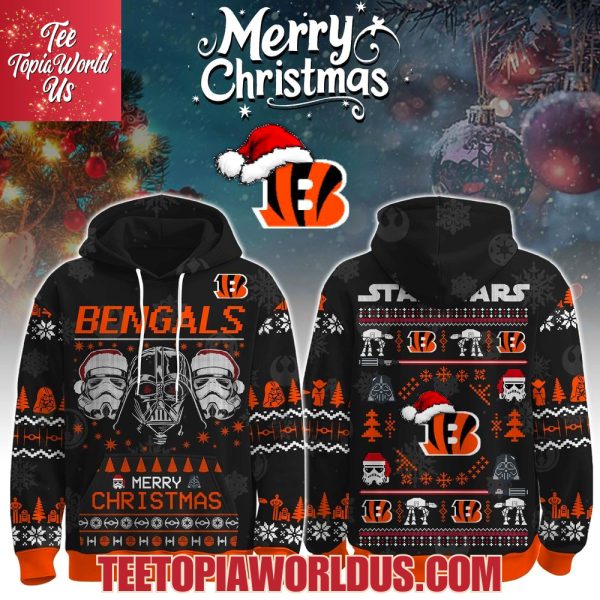 Unisex Bengals Merry Christmas The Force Edition Hoodie