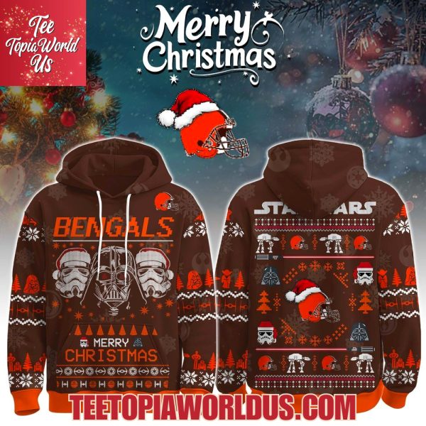 Unisex Browns Merry Christmas The Force Edition Hoodie