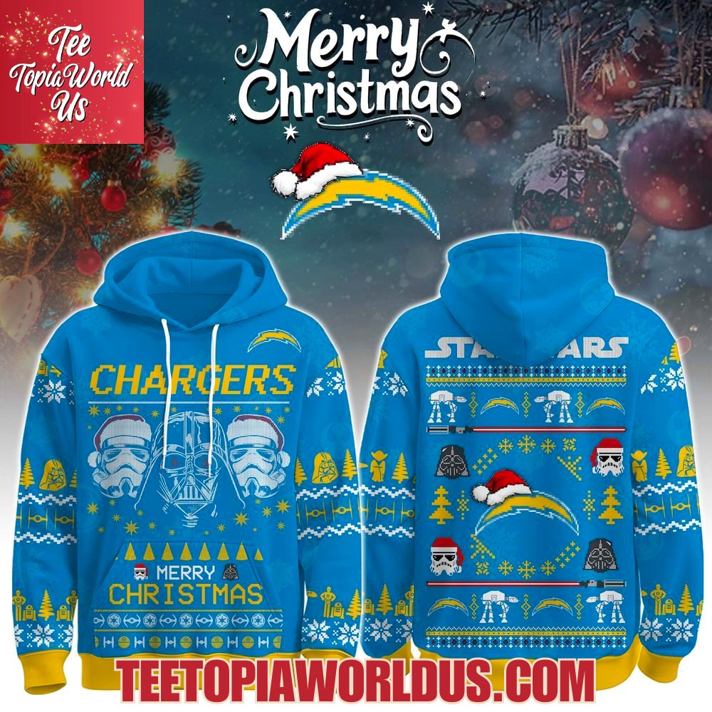 Unisex Chargers Merry Christmas The Force Edition Hoodie Unisex Chargers Merry Christmas The Force Edition Hoodie