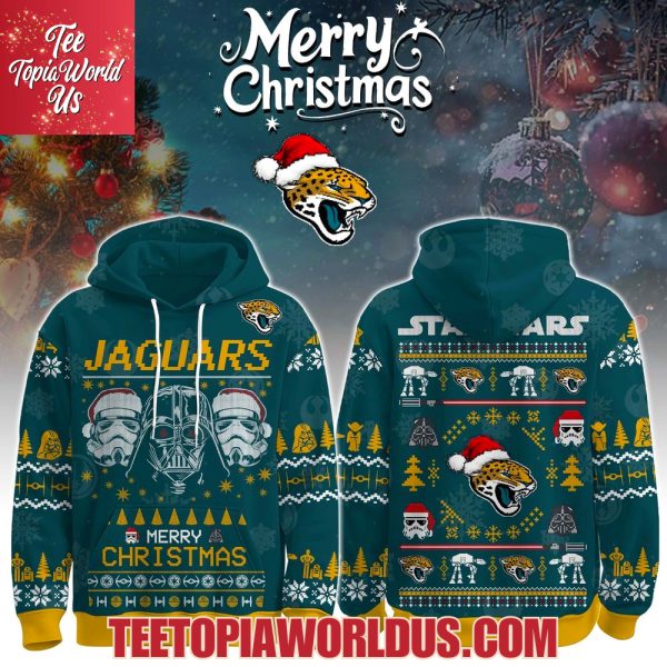 Unisex Jaguars Merry Christmas The Force Edition Hoodie