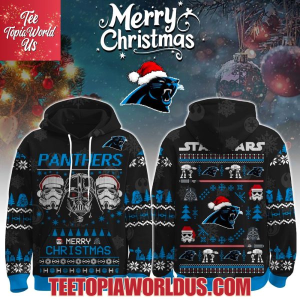 Unisex Panthers Merry Christmas The Force Edition Hoodie