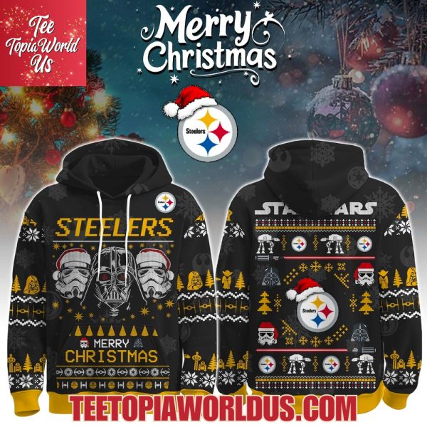 Unisex Steelers Merry Christmas The Force Edition Hoodie