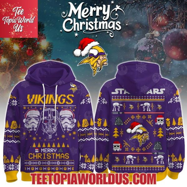 Unisex Vikings Merry Christmas The Force Edition Hoodie