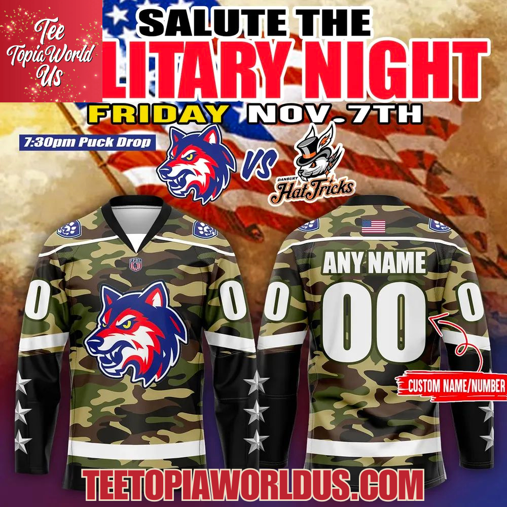 Watertown Wolves Military Night Jersey 2025 Watertown Wolves Military Night Jersey 2025